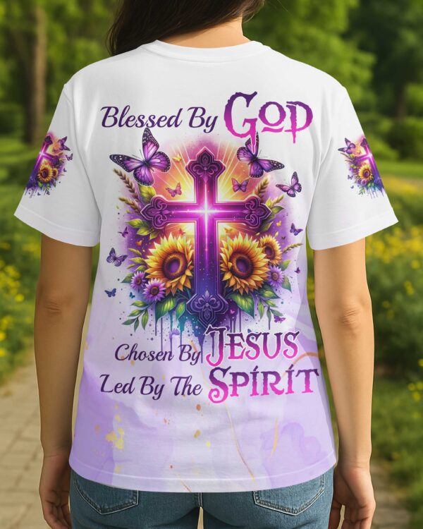 Blessed By God Chosen By Jesus Led By The Spirit All Over Print T-Shirt - Image 6