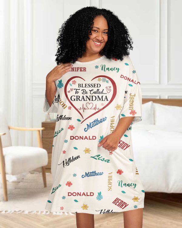 Blessed To Be Called Grandma All Over Print Sleep Tee - Image 2