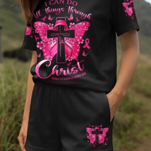 Alternative view of Christ Who Strengthens Me All Over Print Summer Set
