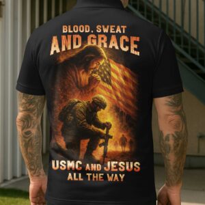 Blood Sweat And Grace All Over Print Polo