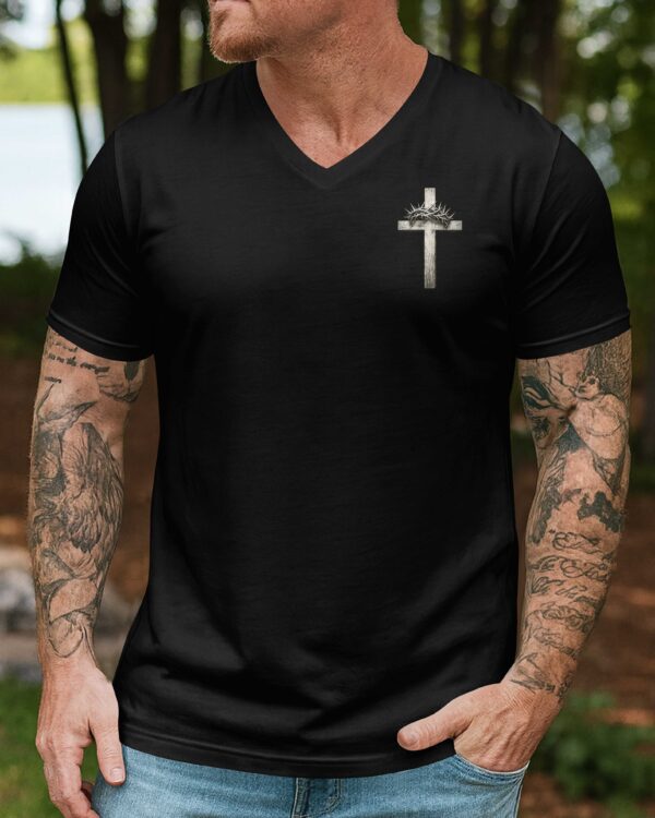 I Only Kneel For One Man And He Died On The Cross Shirt - Image 11