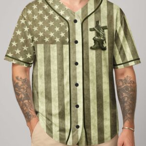 Alternative view of Served My Country Now I Serve My King Jersey