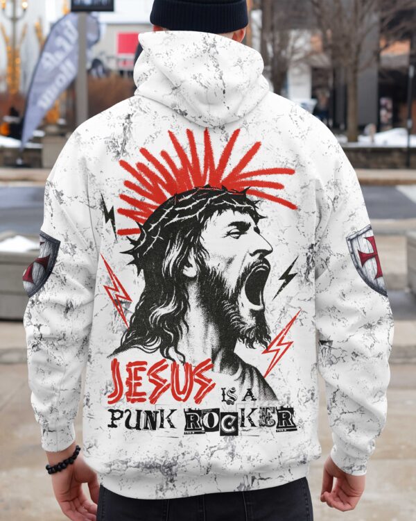 Jesus Is A Punk Rocker Shirt - Image 12