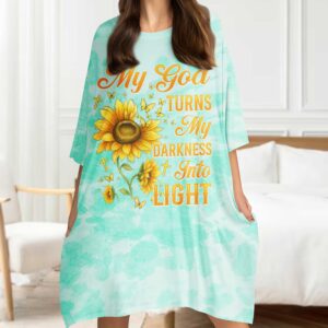 Alternative view of My God Turns My Darkness Into Light Sleep Tee