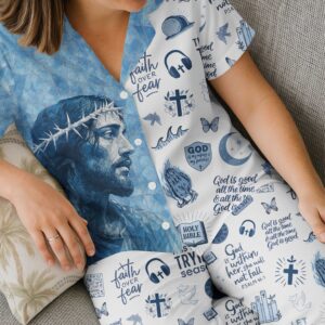 Crystal Jesus Button Pajamas