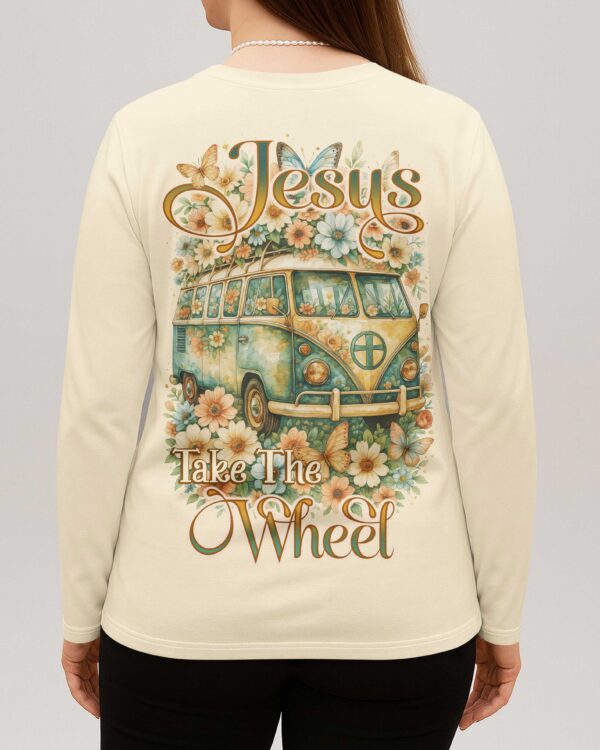 Jesus Take The Wheel All Over Print V-neck Long Sleeves Shirt