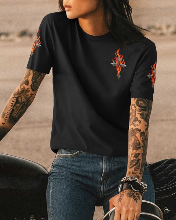 This Ain't Just Chrome And Steel It's A Prayer Of Two Wheels All Over Print T-Shirt - Image 4