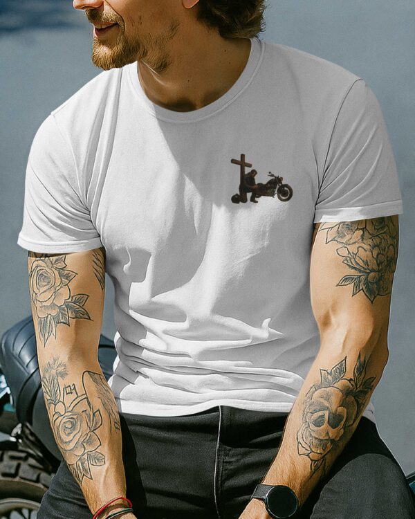 This Biker Kneels Only For God All Over Print T-Shirt - Image 2