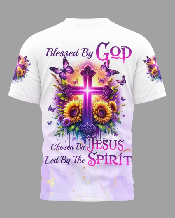 Blessed By God Chosen By Jesus Led By The Spirit All Over Print T-Shirt - Image 8