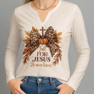 Alternative view of Give Thanks To The Lord V-neck Long Sleeves Shirt