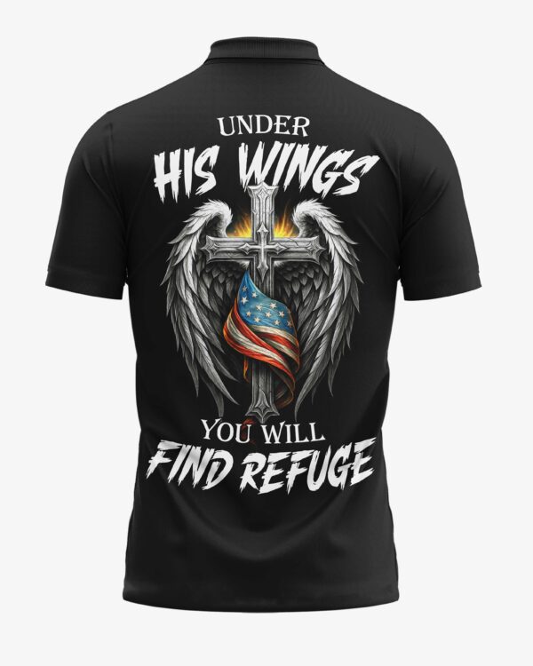Under His Wings You Will Find Refuge All Over Print Polo - Image 6