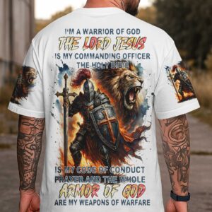 Alternative view of I'm A Warrior Of God All Over Print T-Shirt