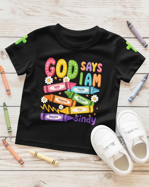 God Says I Am Pencil T-Shirt Kid - Image 6