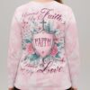 Protected By Faith Power By Love All Over Print V-neck Long Sleeves Shirt