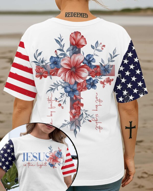 Walk By Faith Not By Sight All Over Print T-Shirt - Image 3