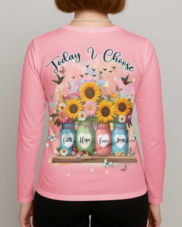 Today I Choose Faith Hope Love Joy All Over Print V-neck Long Sleeves Shirt - Image 4