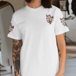 Alternative view of Her Life Is Living Proof That Jesus Restores Redeems And Renews T-Shirt