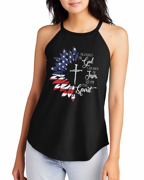 Blessed By God Chosen By Jesus Led By The Spirit Rocker Tank Top - Image 8