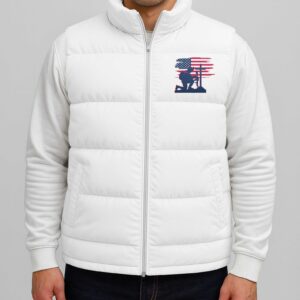 Alternative view of Kneeling Before The Cross Standing For Freedom Sleeveless Puffer Jacket