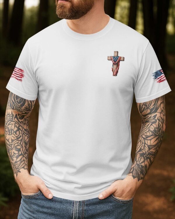 Stand For The Flag Kneel For The Cross T-Shirt - Image 2