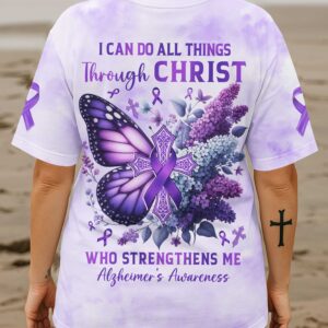 Alternative view of I Can Do All Things Through Christ All Over Print T-Shirt