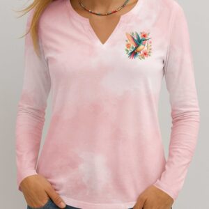 Alternative view of With God All Things Are Possible All Over Print V-neck Long Sleeves Shirt