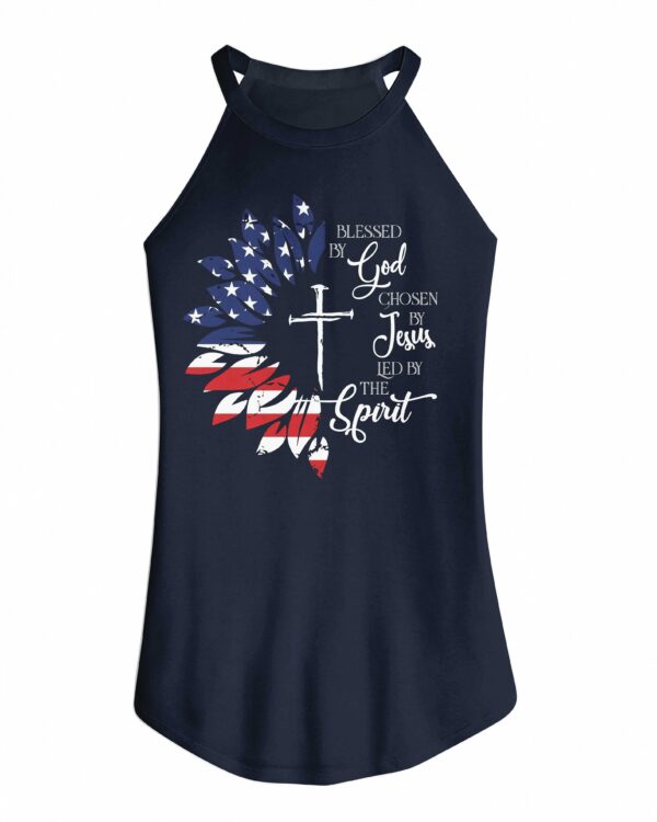 Blessed By God Chosen By Jesus Led By The Spirit Rocker Tank Top - Image 4