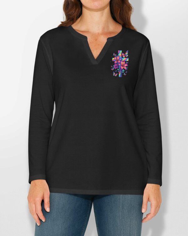 Holding On To God V-neck Long Sleeves Shirt - Image 9