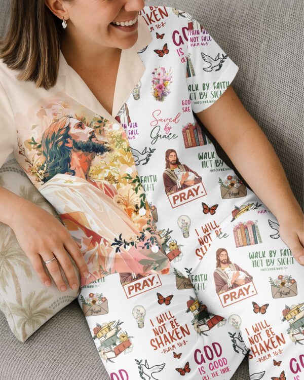 Flower Jesus Button Pajamas