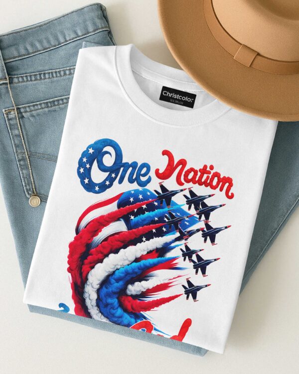 One Nation Under God Patriotic All Over Print T-Shirt - Image 5