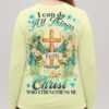 I Can Do All Things Faith Through Christ V-neck Long Sleeves Shirt