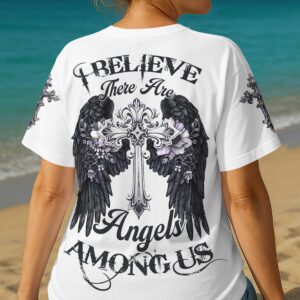 Alternative view of I Believe There Are Angels Among Us All Over Print T-Shirt
