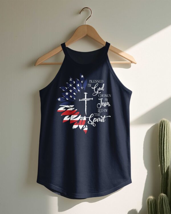 Blessed By God Chosen By Jesus Led By The Spirit Rocker Tank Top - Image 5