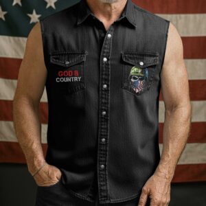 Alternative view of Born To Serve Sleevesless Denim Shirt