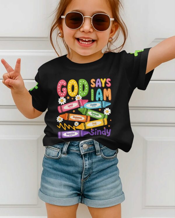 God Says I Am Pencil T-Shirt Kid - Image 9