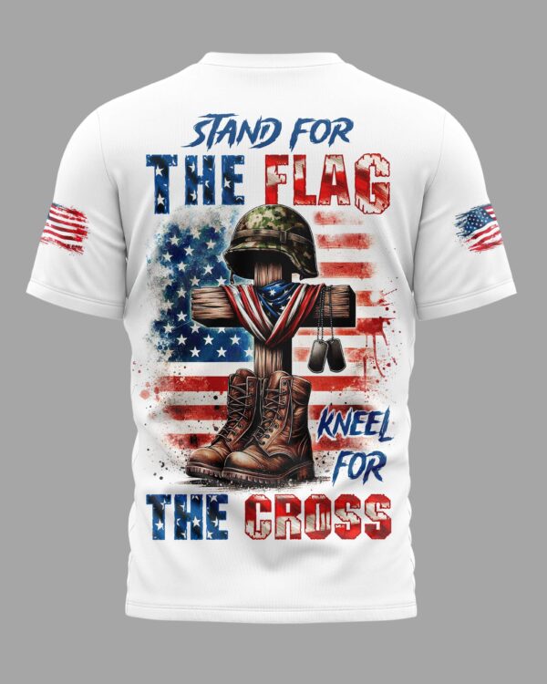 Stand For The Flag Kneel For The Cross T-Shirt - Image 5