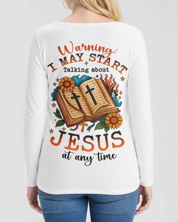 Warning All Over Print V-neck Long Sleeves Shirt - Image 4