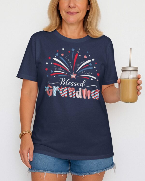 Blessed Grandma Independence Day T-Shirt - Image 3