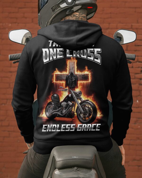 Two Wheels One Cross Endless Grace All Over Print Hoodie - Image 3