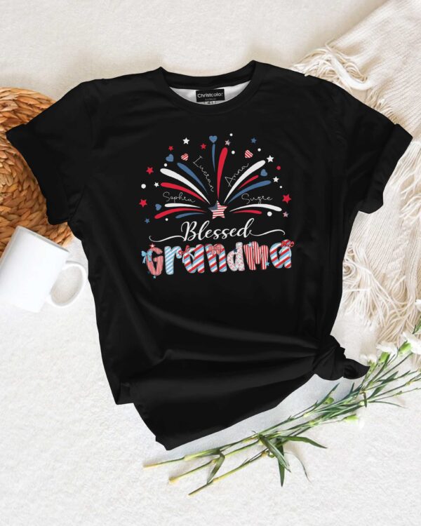 Blessed Grandma Independence Day T-Shirt - Image 4