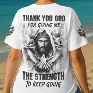 Alternative view of Thank You God All Over Print T-Shirt