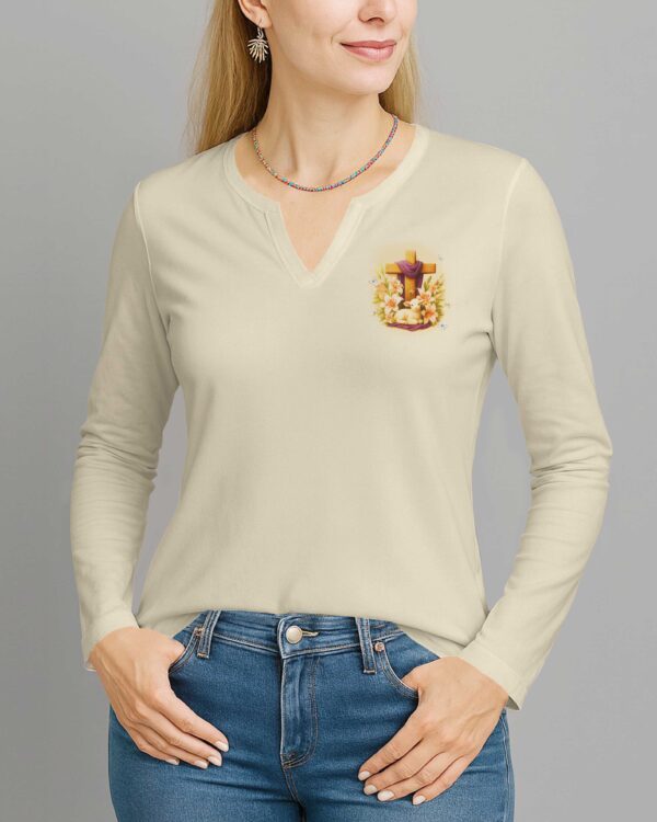 A Day Without Prayer Is A Day Without Power V-neck Long Sleeves Shirt - Image 2