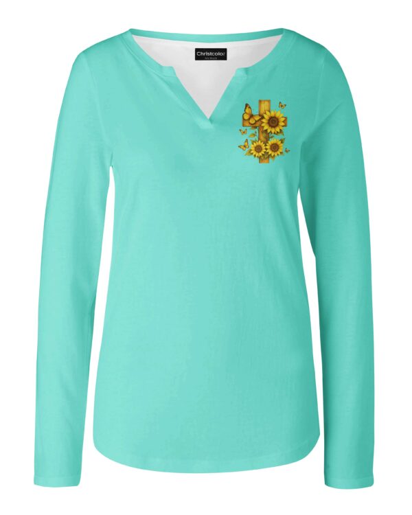 With God V-neck Long Sleeves Shirt - Image 7