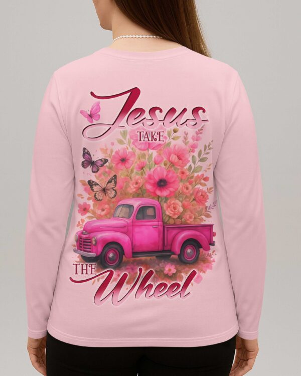 Jesus Take The Wheel All Over Print V-neck Long Sleeves Shirt