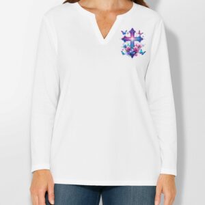 Alternative view of When Butterflies Appear V-neck Long Sleeves Shirt