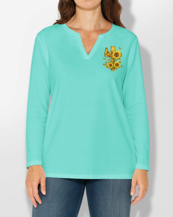 With God V-neck Long Sleeves Shirt - Image 2