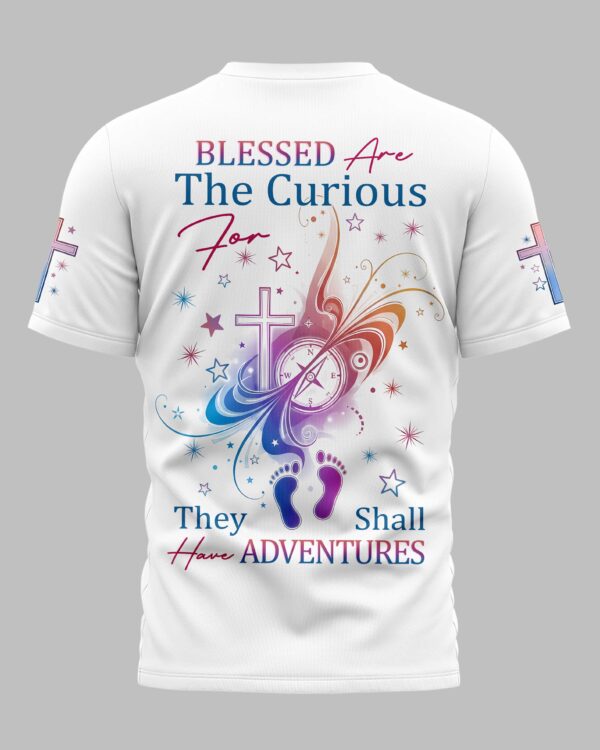 Blessed Are The Curious For They Shall Have Adventures All Over Print T-Shirt - Image 6