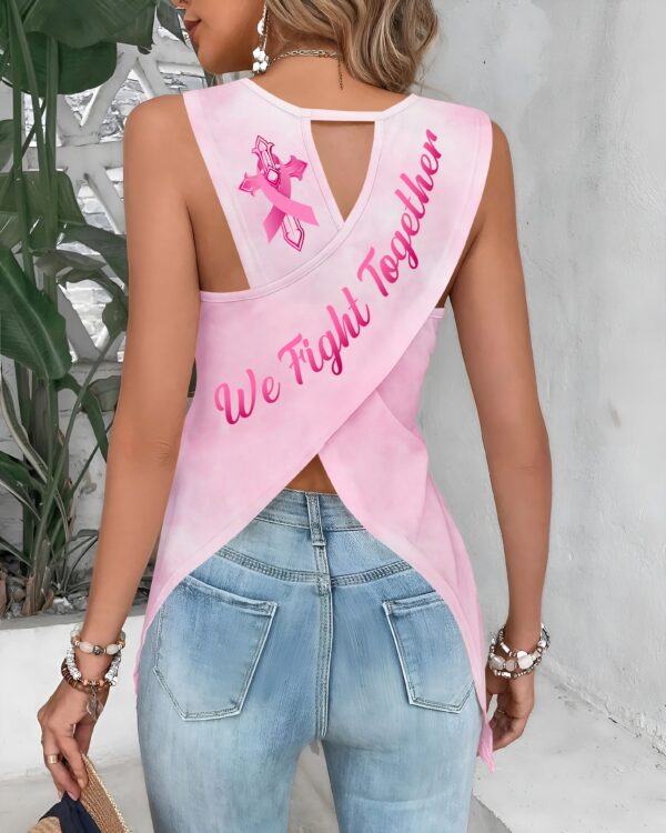 We Fight Together Crop Out Wrap Back Tank Top - Image 5