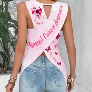 Alternative view of God Says You Are Unique All Over Print Crop Out Wrap Back Tank Top