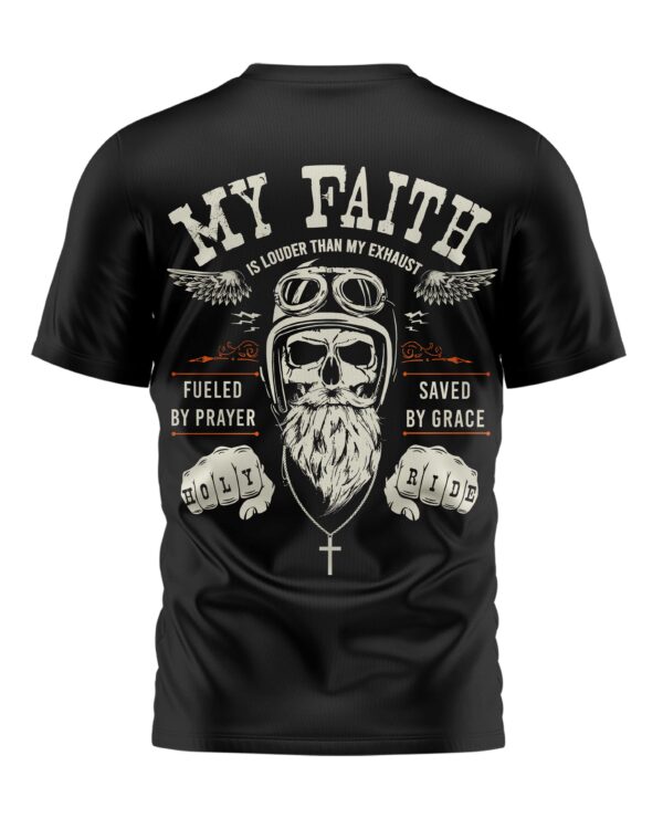 My Faith Is Louder Than My Exhaust All Over Print T-Shirt - Image 7